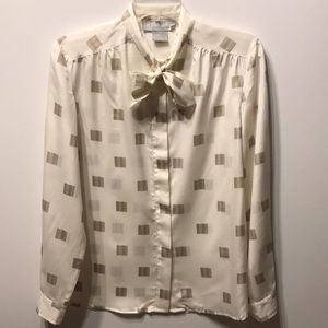 Evan Picone Cream Blouse 8